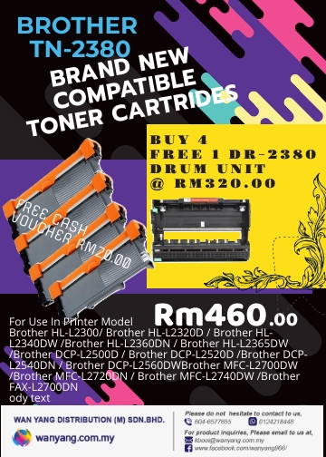 BROTHER-TN2380-FREE-DRUM-UNIT