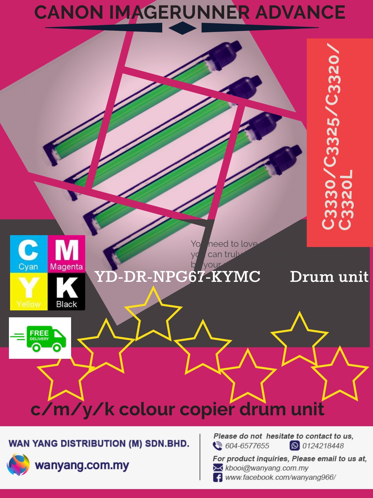 CANON ImageRunner ADVANCE 3330,C3325,C3320,C3320L DRUM UNIT WAN YANG